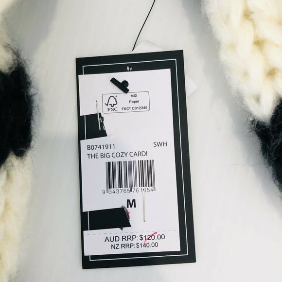 VOLCOM Women's BNWT The Big Cozy Chunky Knit Cardigan Size Med RRP $120 - Picture 7 of 9